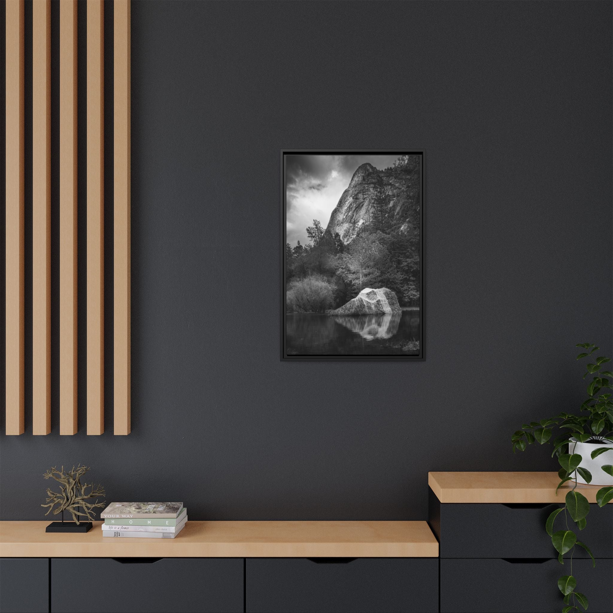 'The Quiet Guardian' Black & White Matte Canvas Print (Framed)