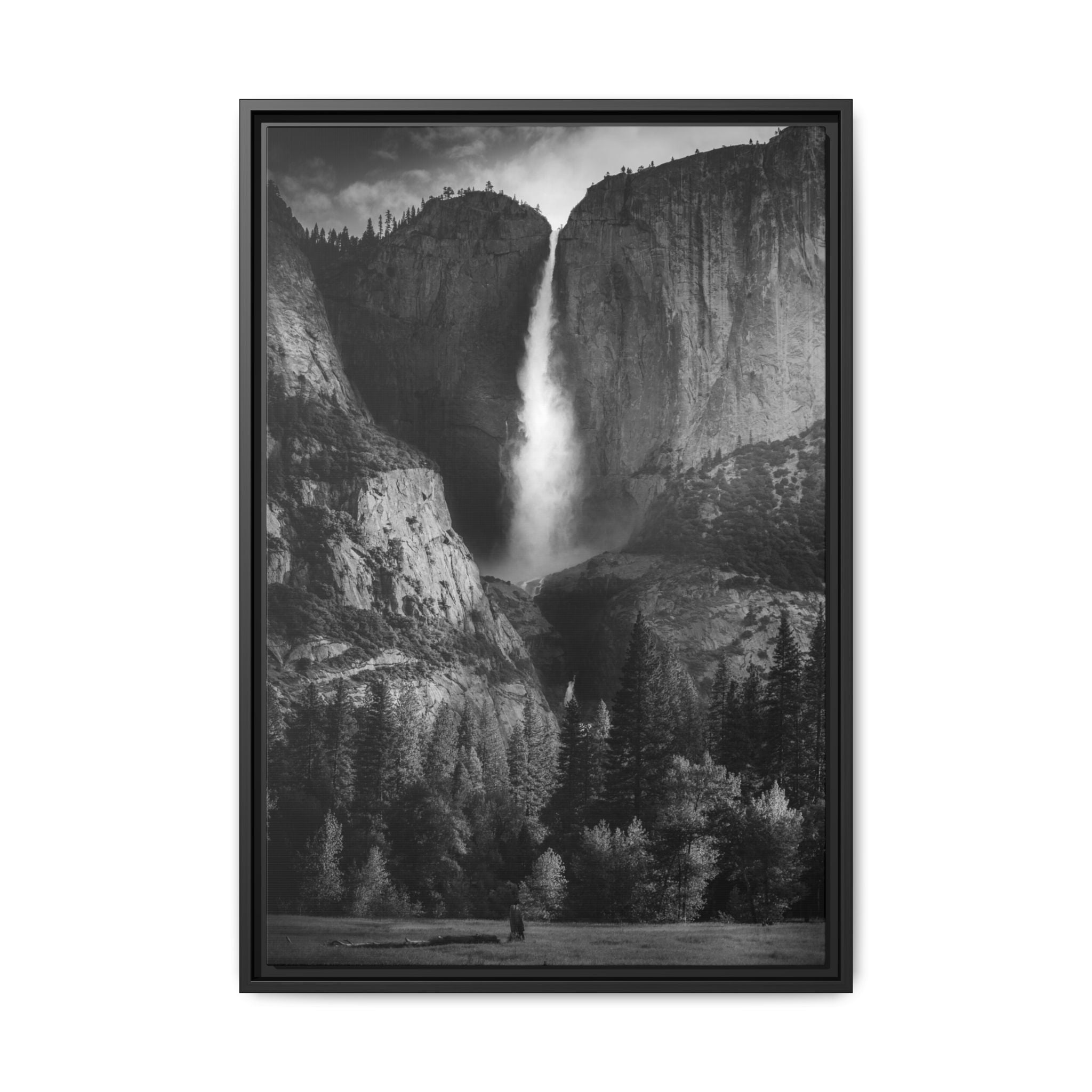 'Granite Divide' Black & White Matte Canvas Print (Framed)