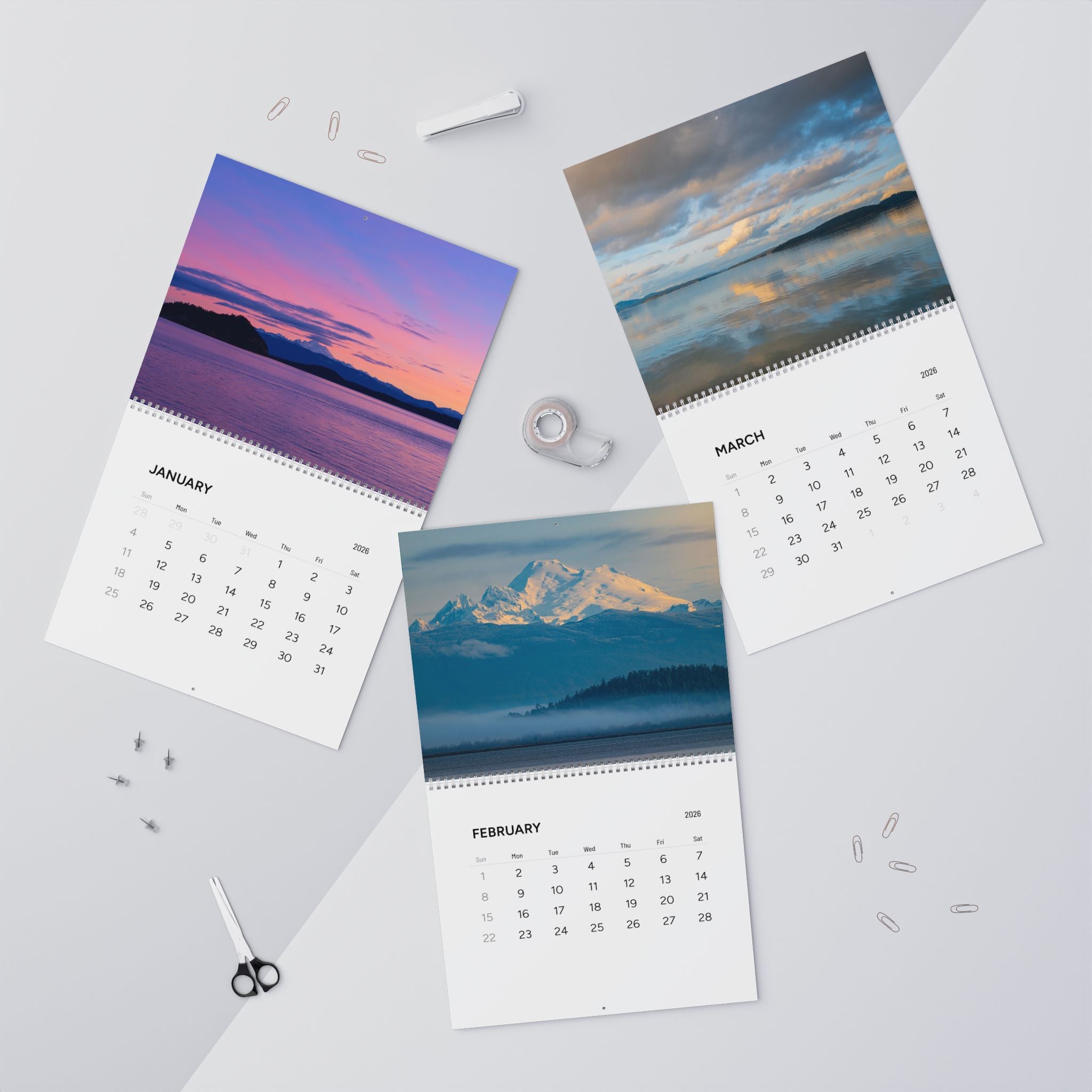 Edge of the Sound Calendar 2026 | 12-Month Spiral Calendar