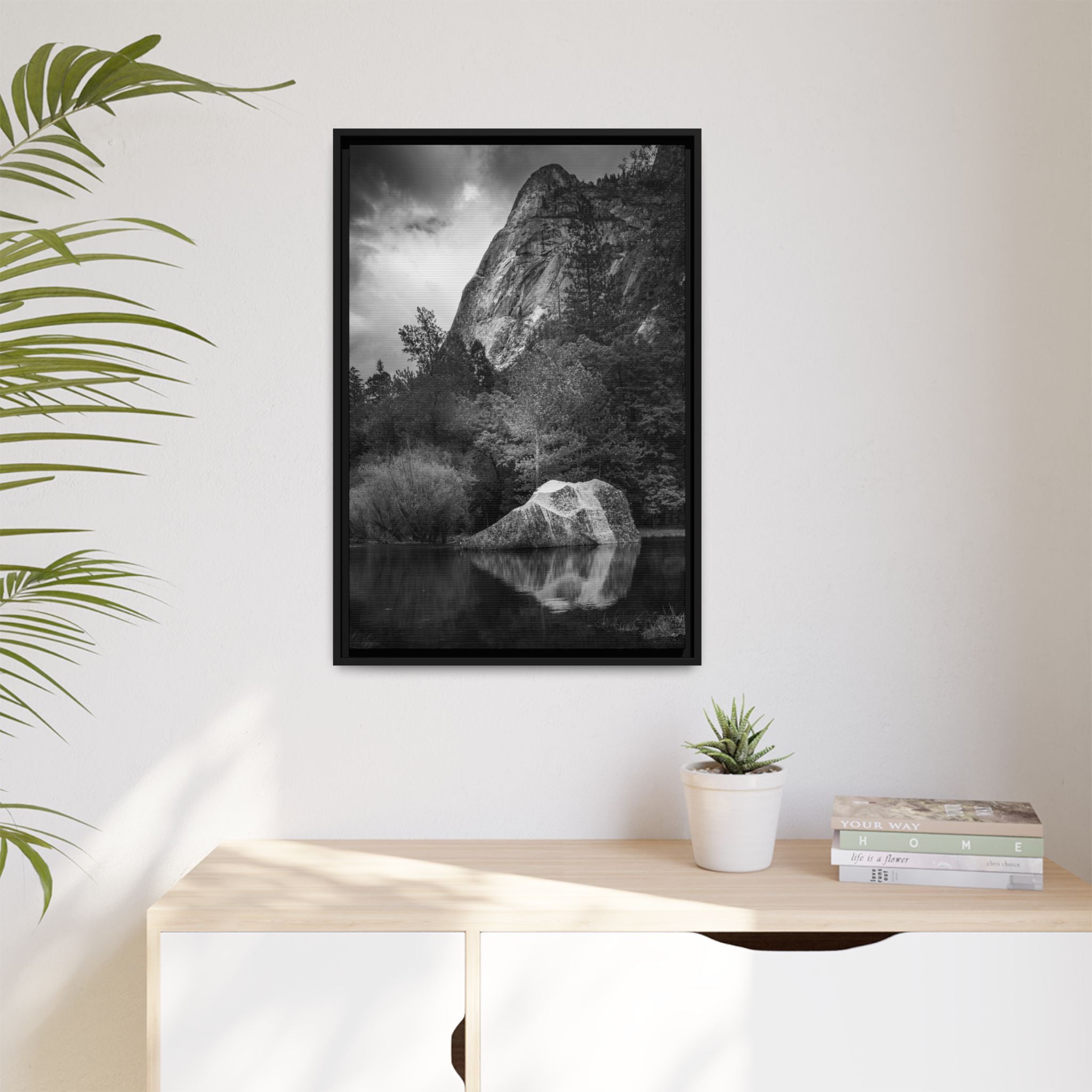 'The Quiet Guardian' Black & White Matte Canvas Print (Framed)