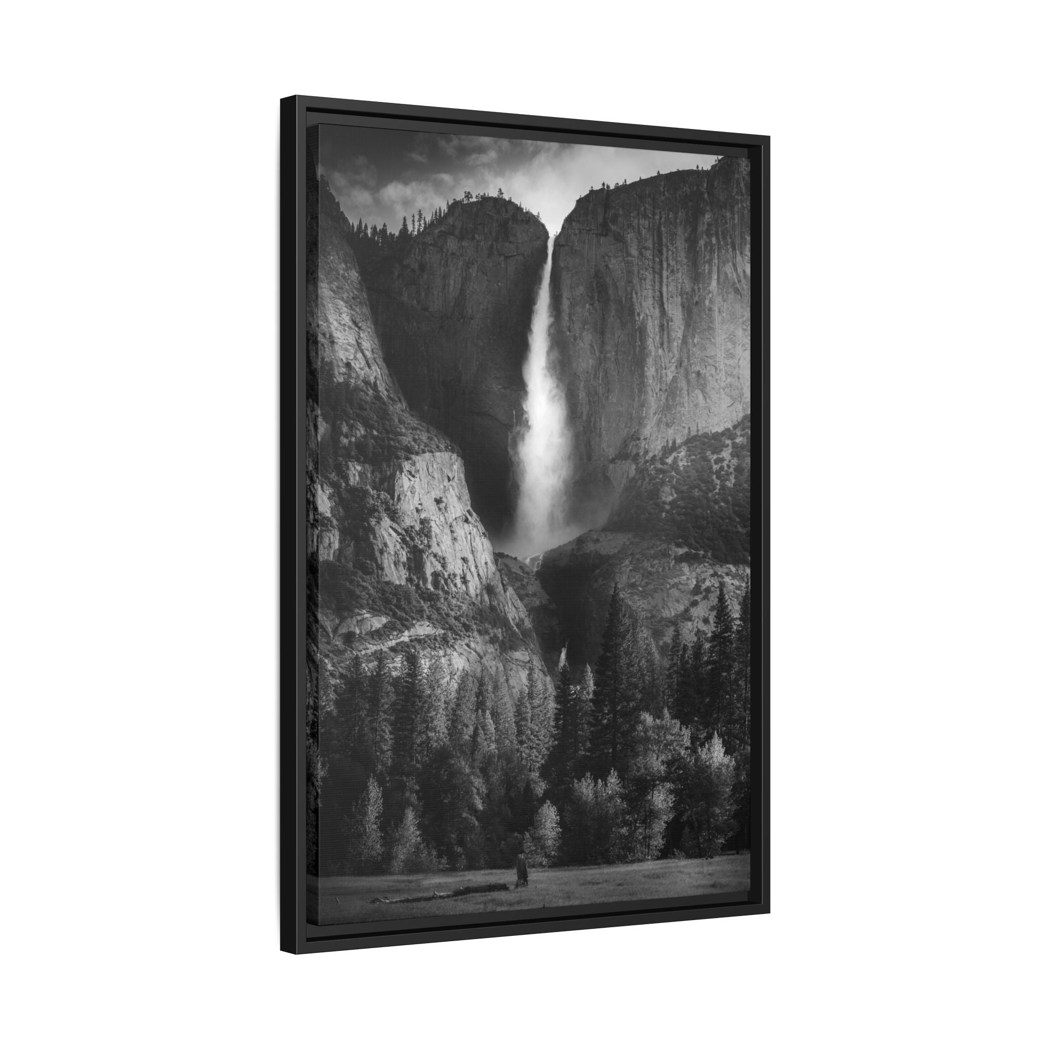 'Granite Divide' Black & White Matte Canvas Print (Framed)